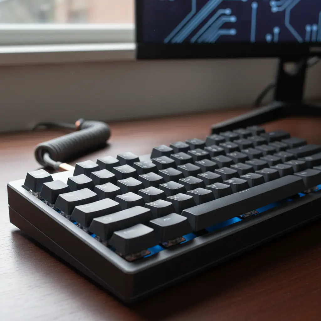 Mechanical keyboard close up