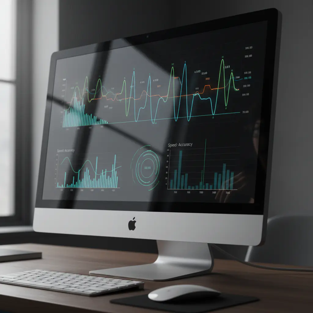 Screen showing typing metrics